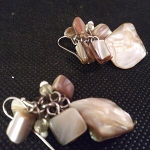 Multi-colored Ivory Bead Earrings